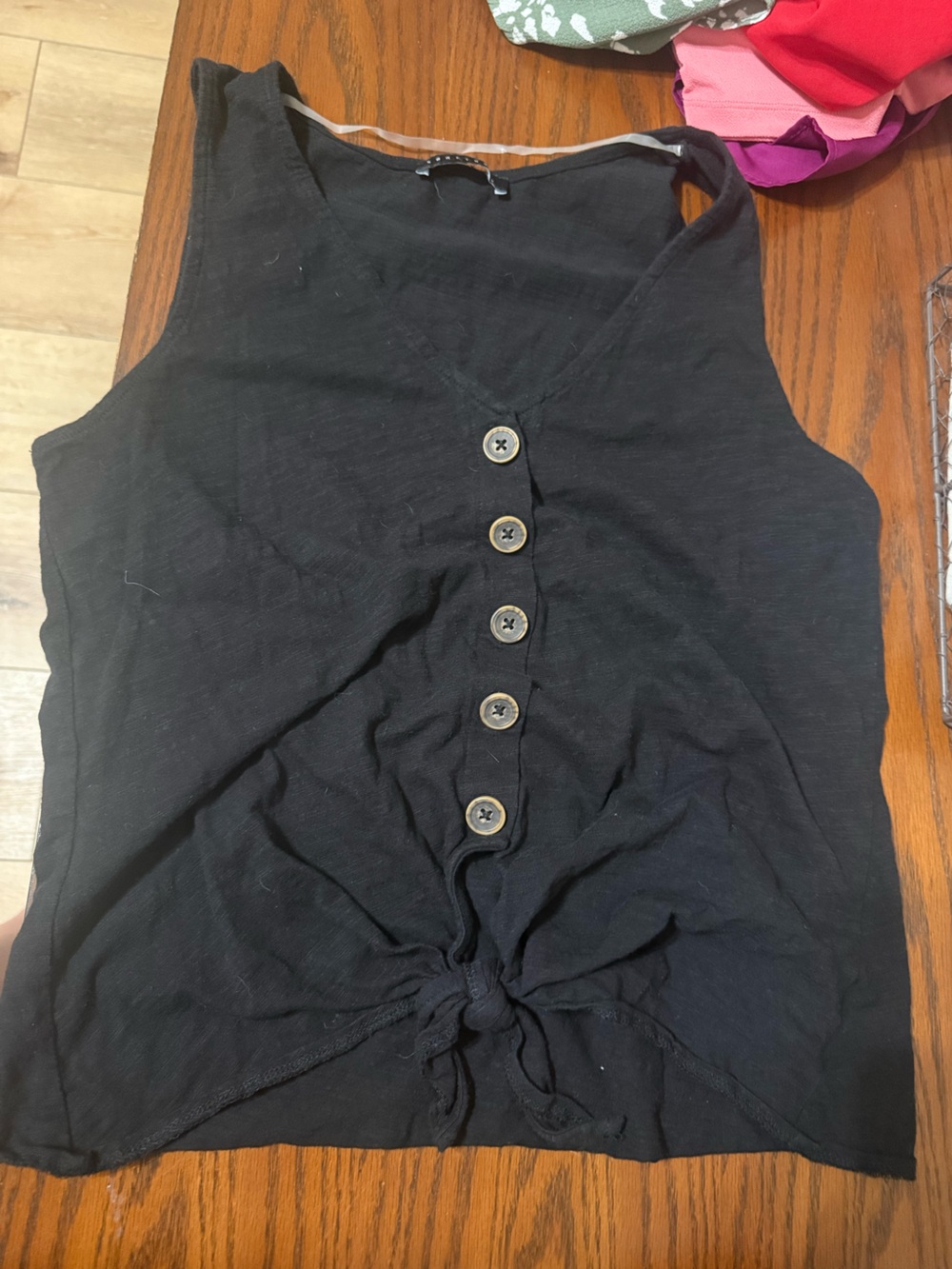 Sanctuary Black Knit Top with Subtle Logo Tag